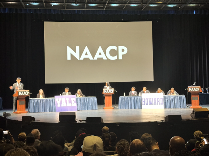 Congresswoman Hayes moderates the CT NAACP Great Debate between Yale and Howard