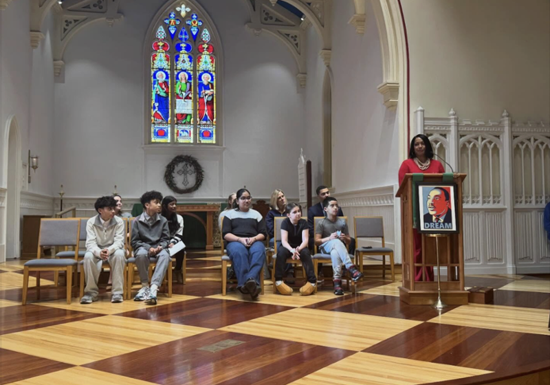 Congresswoman Hayes speaks at an MLK Day Ceremony in Cheshire