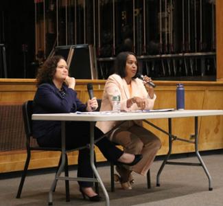 Congresswoman Hayes answers questions at Plainville Town Hall